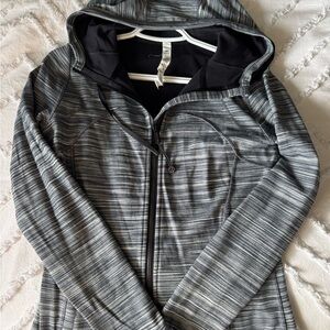 lululemon athletica Black and Gray Striped define jacket
